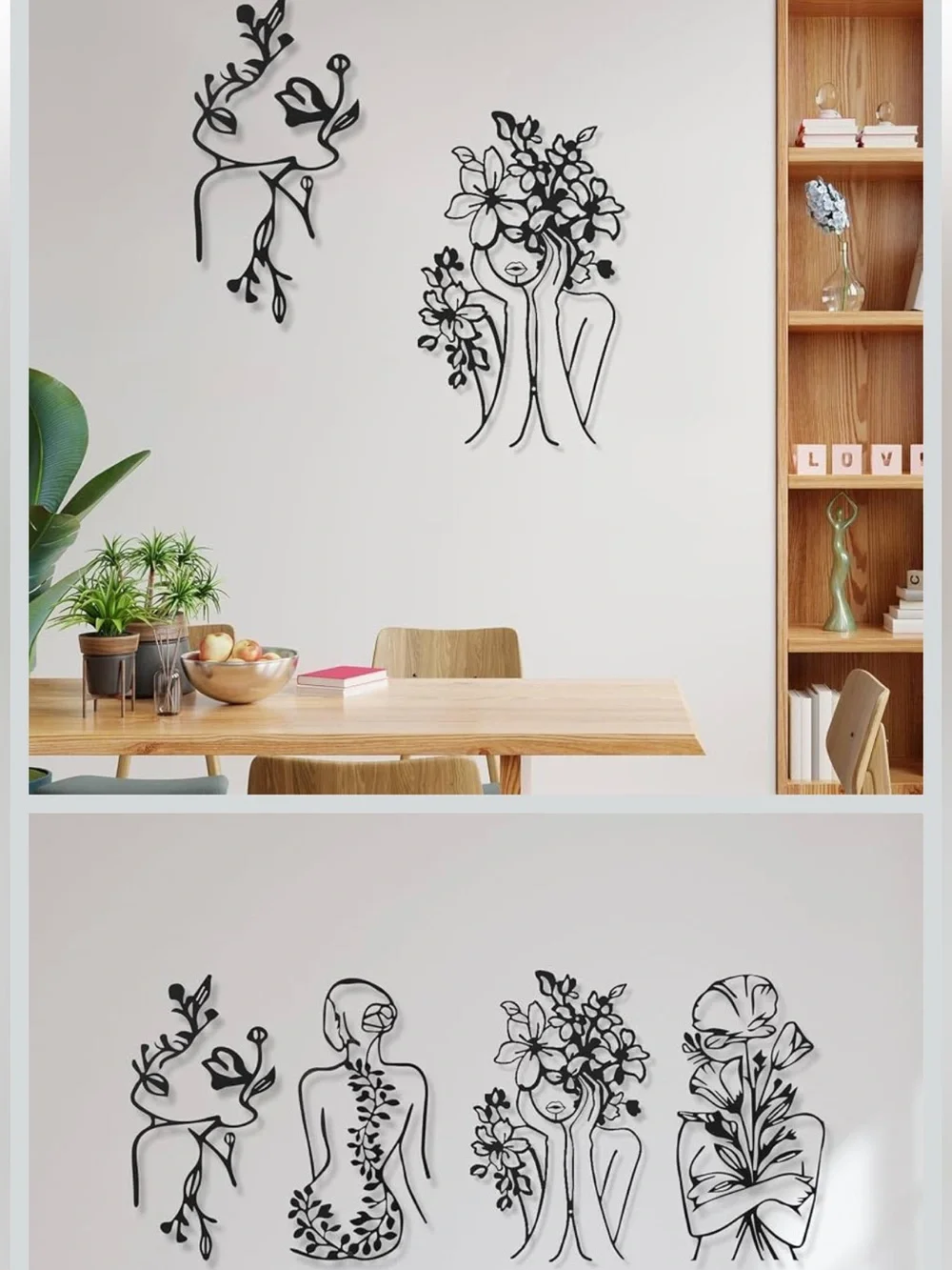 Metal Abstract Women Wall Decor